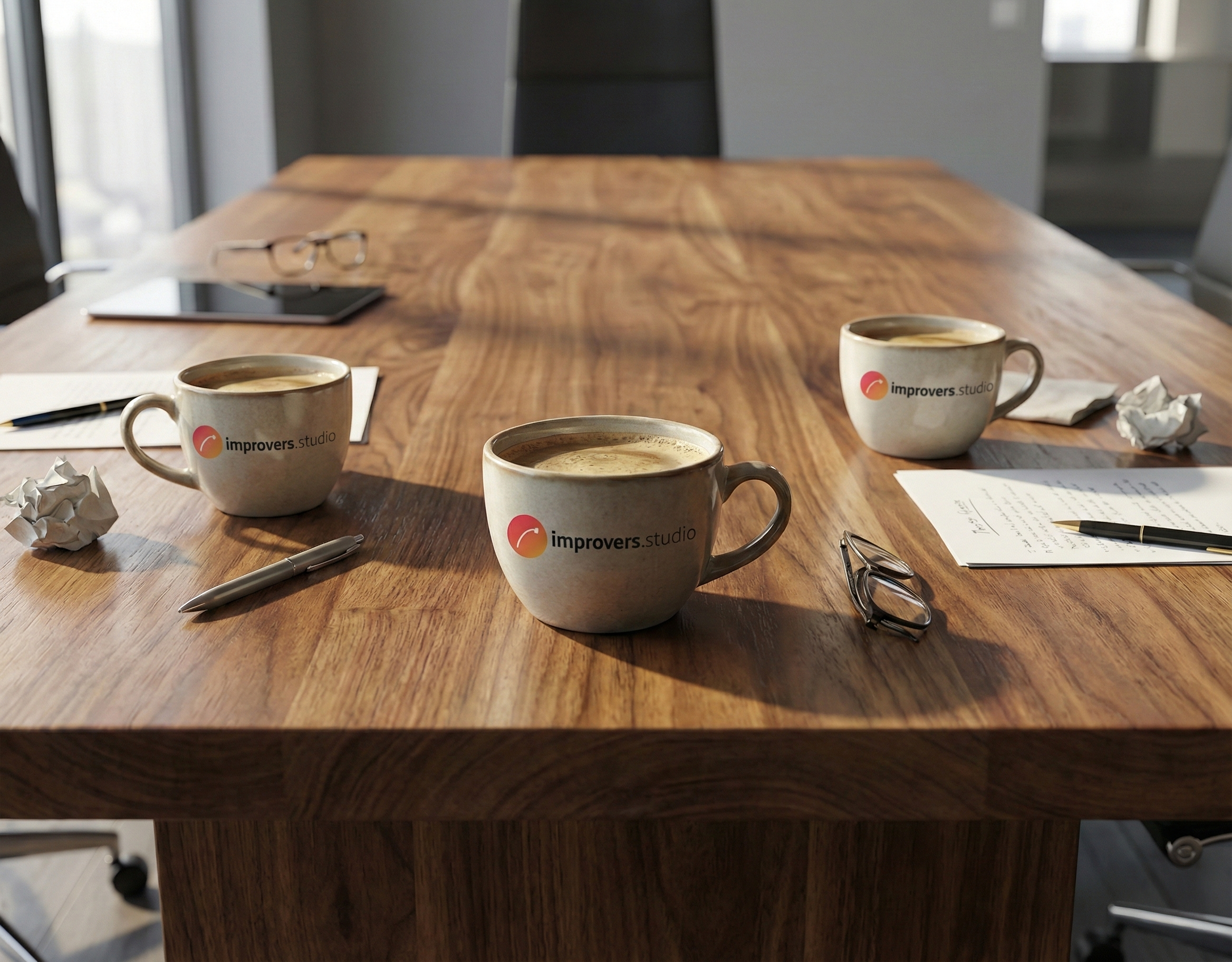 Koude koffie op een houten tafel